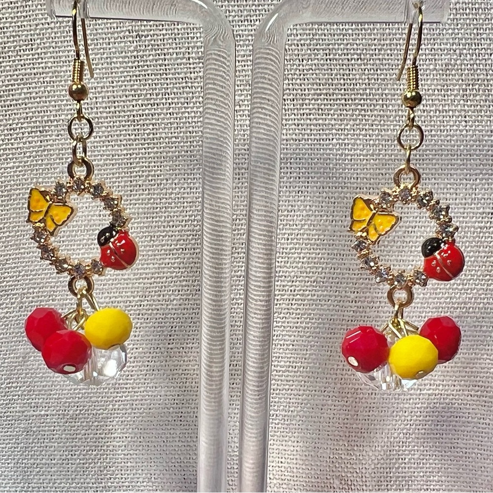 Ladybug & Butterfly Artisan Earrings